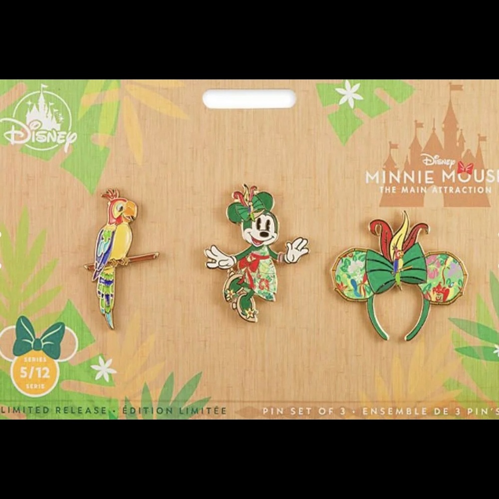 Minnie Mouse Main Attraction Tiki Room Pin Set